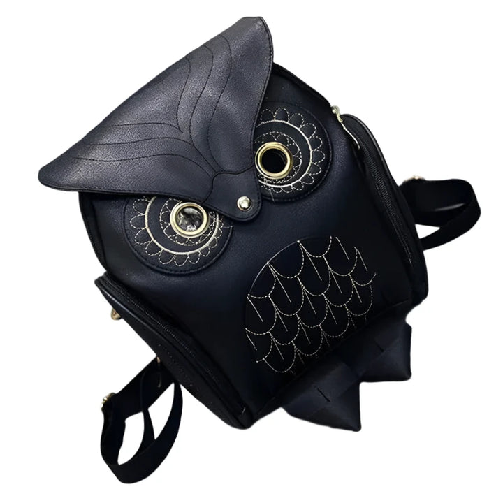 Vegan Leather Owl Backpack,