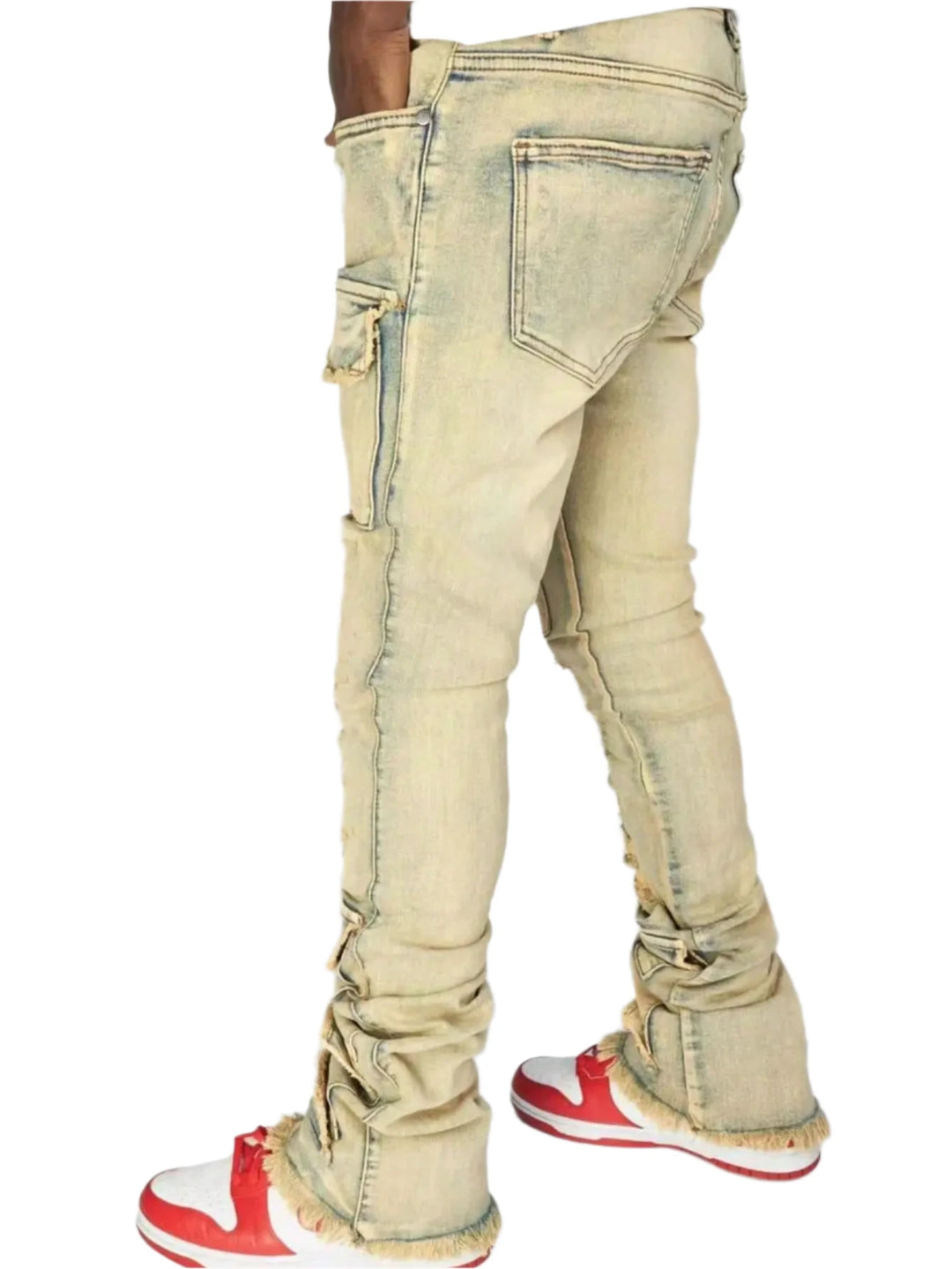 Retro Stretchy Cargo Jeans