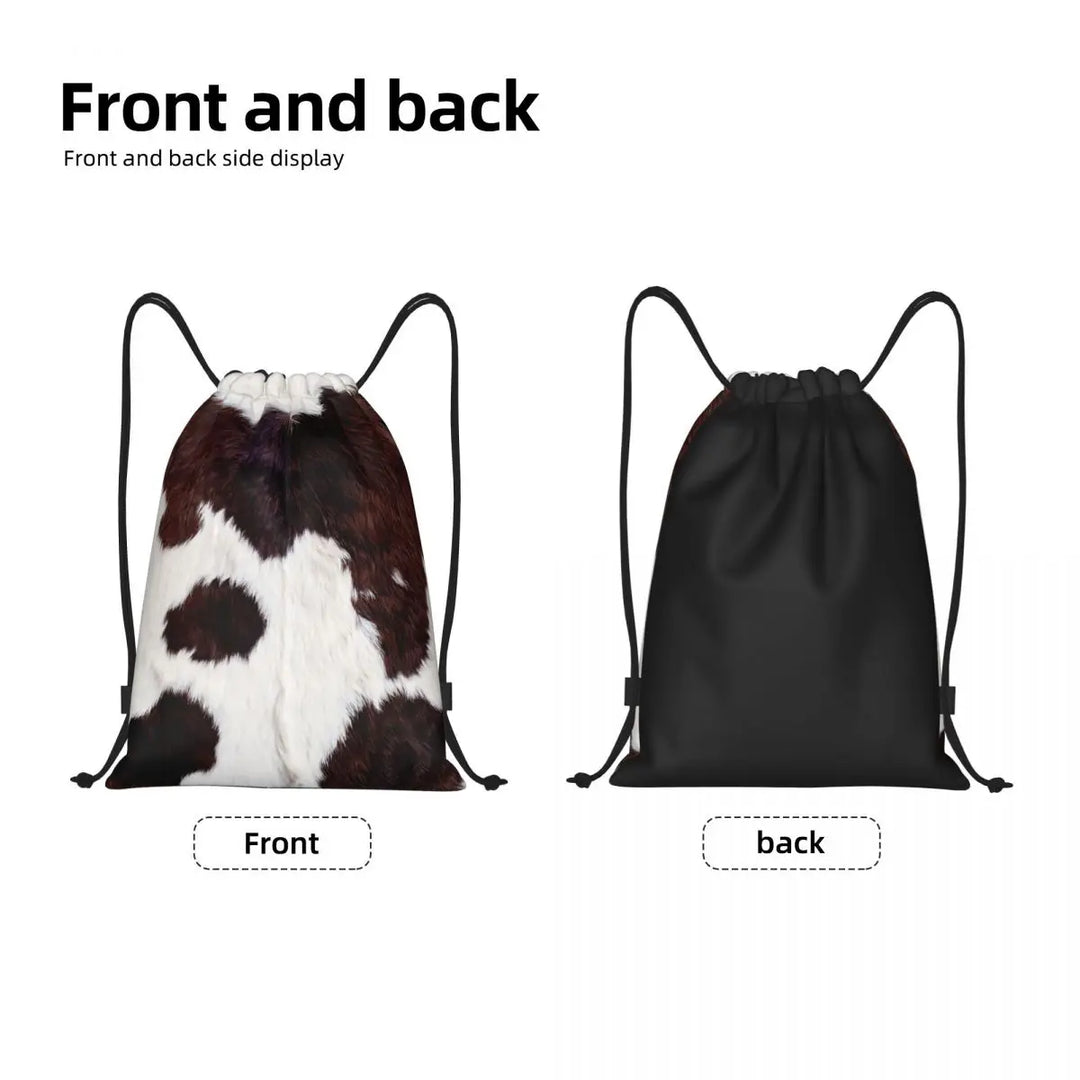 Cow Hide Drawstring Bag