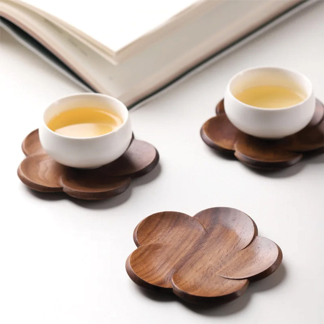 Walnut Petal Coaster Set