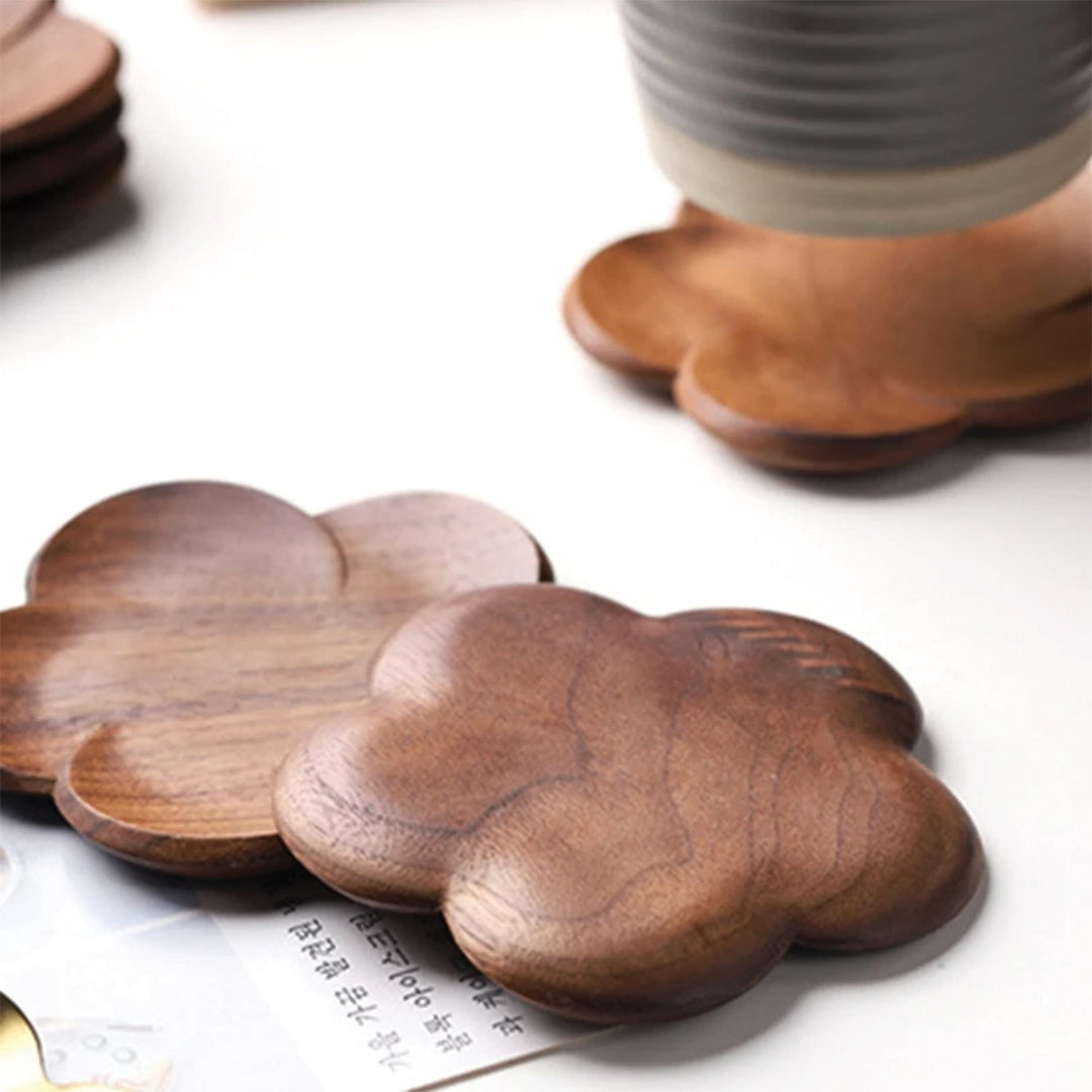 Walnut Petal Coaster Set