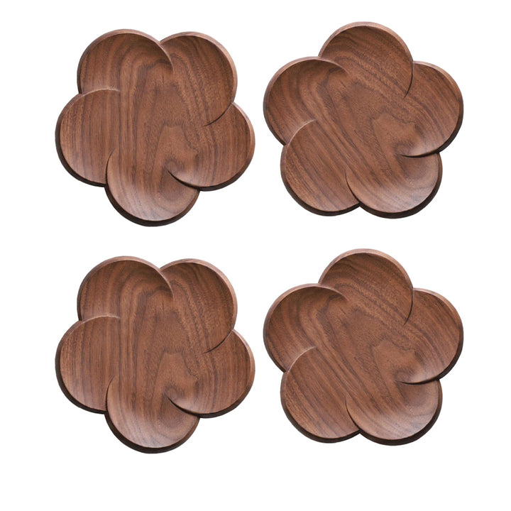 Walnut Petal Coaster Set