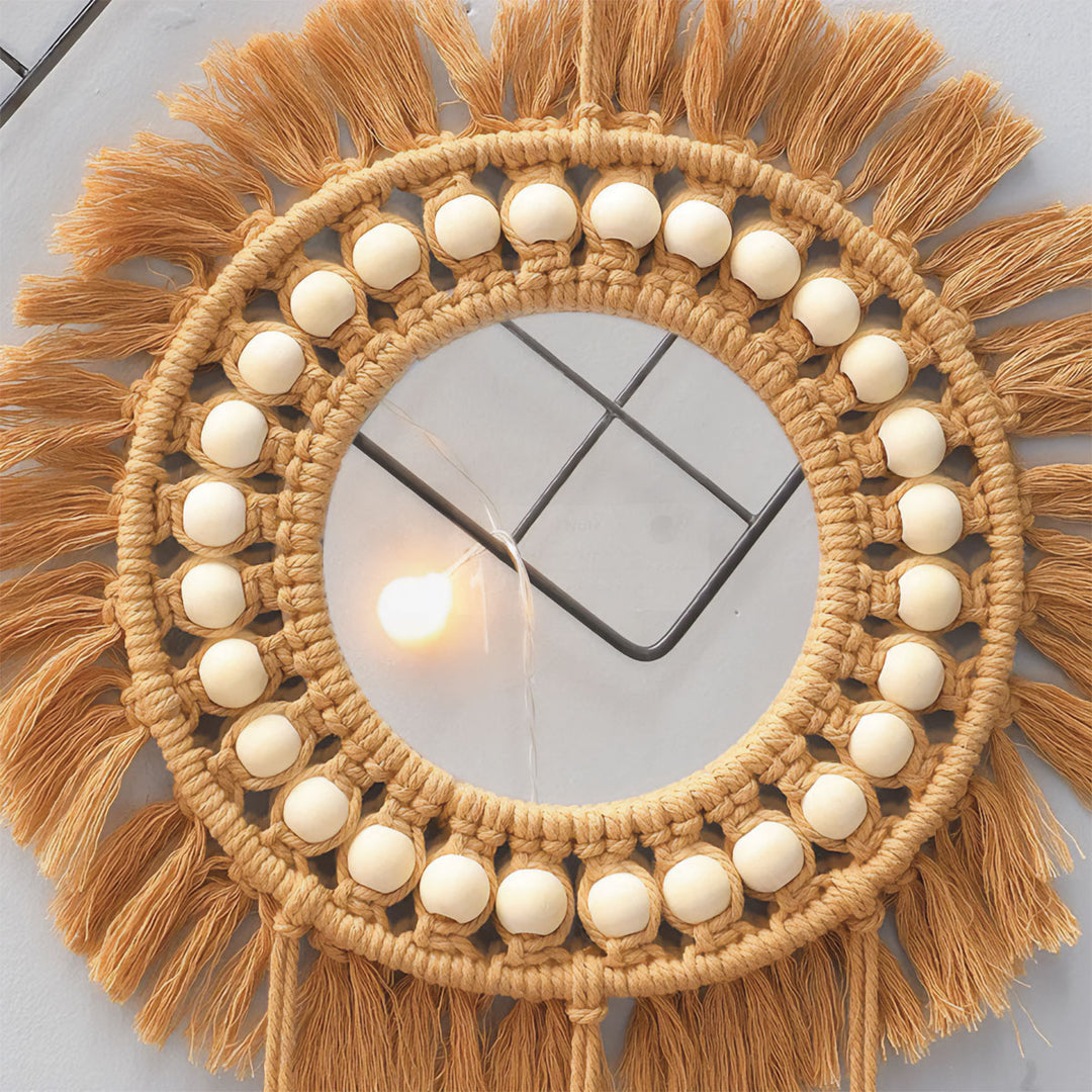 Beaded Macrame Mirror