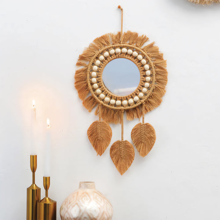 Beaded Macrame Mirror